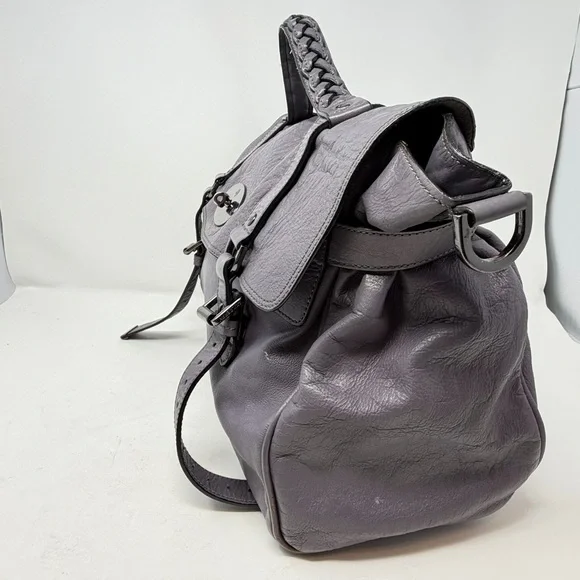 Mulberry Alexa Regular Slate Gray Lilac Leather Gunmetal Authenticated COA - Picture 6 of 16